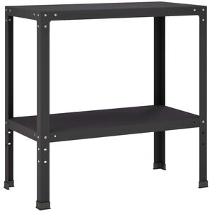 vidaXL Potting Table 80 x 40 x 80 cm Powder-Coated Steel Black