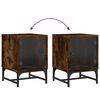 vidaXL Bedside Cabinet with Glass Door Smoked Oak 35x37x50 cm