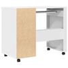 vidaXL Desk with Wheels White 91 x 50 x 77 cm Engineered Wood