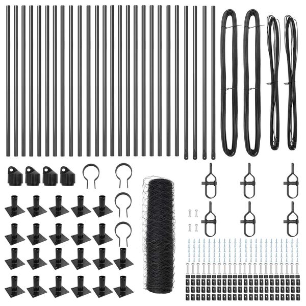 vidaXL Fence Post Grey 50 x 1 m (50 mm mesh) Steel and PVC