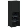 vidaXL 4 Piece TV Wall Units with LED Black Engineered Wood