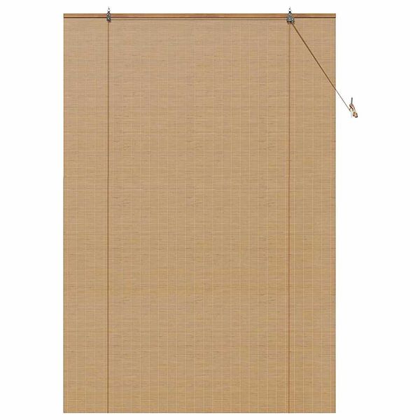 vidaXL Roller Blind with Curtains Manual Brown 140 x 220 cm Bamboo