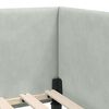 vidaXL Corner Bed Frame Light Grey 80 cm x 200 cm Velvet