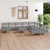 vidaXL 11 Piece Garden Lounge Set Grey Solid Wood Pine