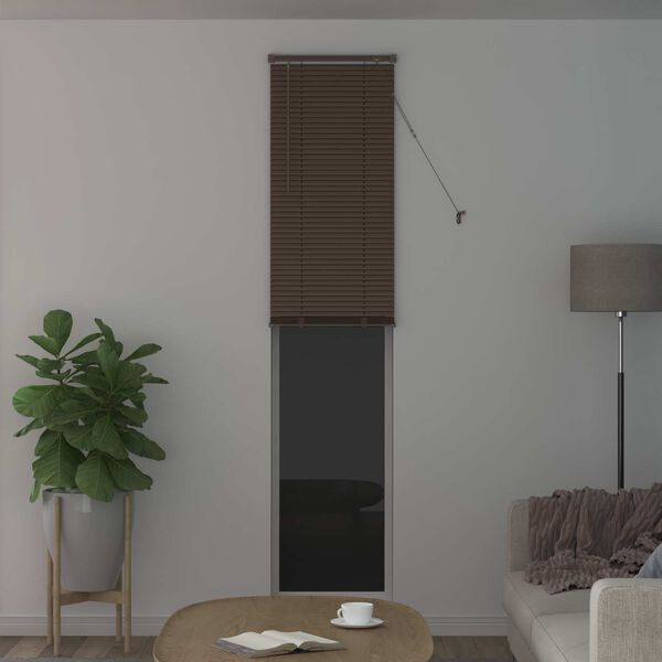 vidaXL Venetian Blind Manual Dark Brown with Pattern 213 x 60 cm PVC