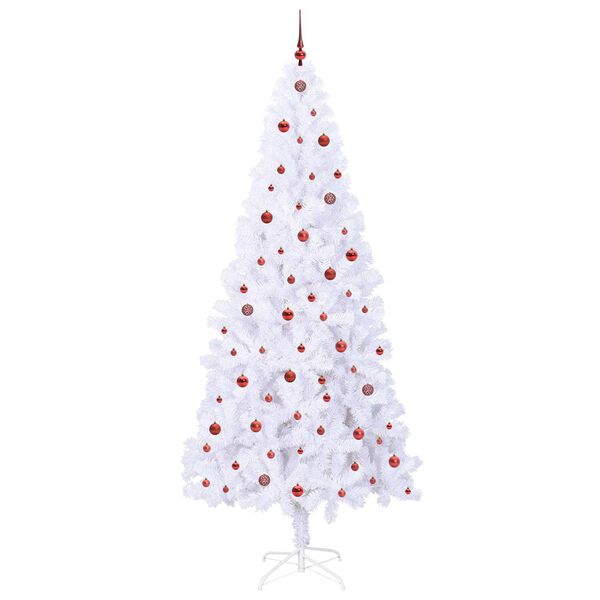 vidaXL Artificial Christmas Tree with Stand White 240 cm PVC and Steel