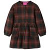 vidaXL Kids'Dress with Long Sleeves Cognac 128