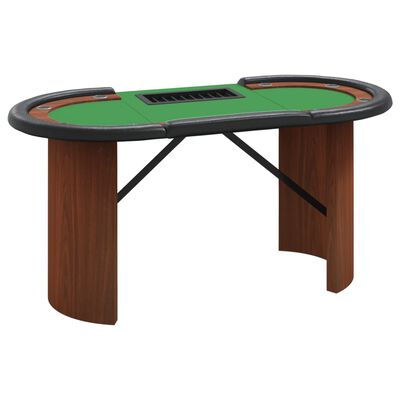 vidaXL 10-Player Poker Table with Chip Tray Green 160x80x75 cm