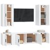 vidaXL 5 Piece TV Cabinet Set White Engineered Wood