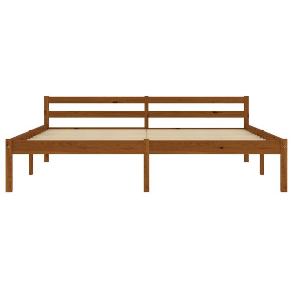 vidaXL Bed Frame without Mattress Honey Brown Solid Wood 160x200 cm (283212+321987)