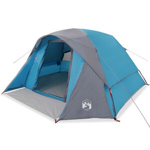 vidaXL Family Tent Cabin 6-Person Blue Waterproof