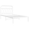vidaXL Metal Bed Frame without Mattress with Headboard White 100x200cm