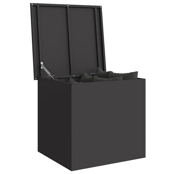 vidaXL Outdoor Storage Box Black 55 x 50.5 x 50 cm Steel