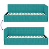 vidaXL Corner Bed Frame with Headboard Turquoise 90 cm x 190 cm Velvet