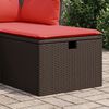 vidaXL Garden Stool with Cushion Brown 55 x 55 x 37 cm Poly Rattan