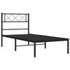 vidaXL Metal Bed Frame without Mattress with Headboard Black 100x200cm