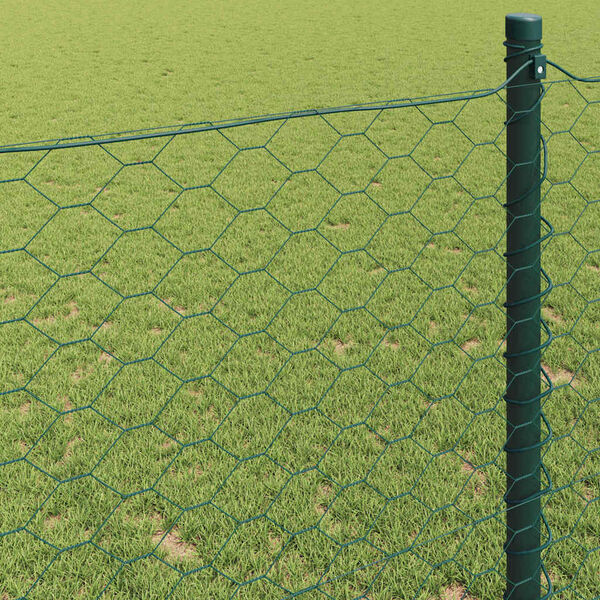 vidaXL Hexagon Fence Green 0.5 x 100 m PVC