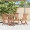 vidaXL Folding Garden Chairs 4 pcs Solid Teak Wood