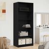vidaXL Wardrobe with Shelf Black Oak 80 x 50 x 200 cm Engineered Wood