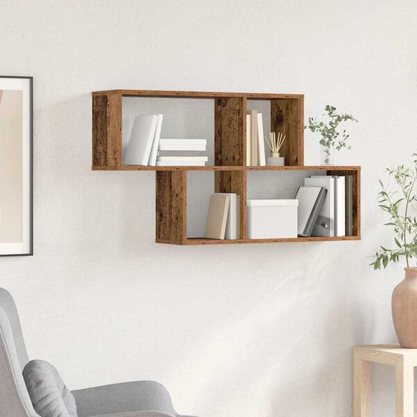 vidaXL Wall Shelf with Shelf Wall-mounted Other Brown Wood