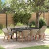 vidaXL Garden Dining Set with Cushion 9 pcs Light Grey Poly Rattan