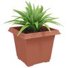 vidaXL Square Flower Pot 24 pcs Brick Red 28.5 x 28.5 x 22 cm Plastic
