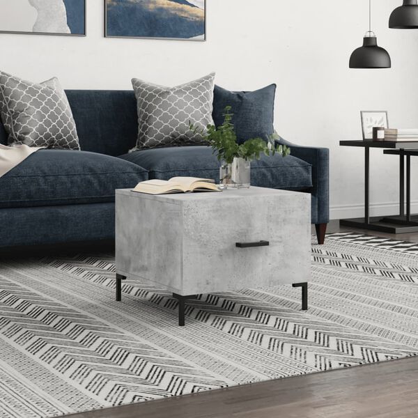 vidaXL Coffee Table Concrete Grey 50x50x40 cm Engineered Wood