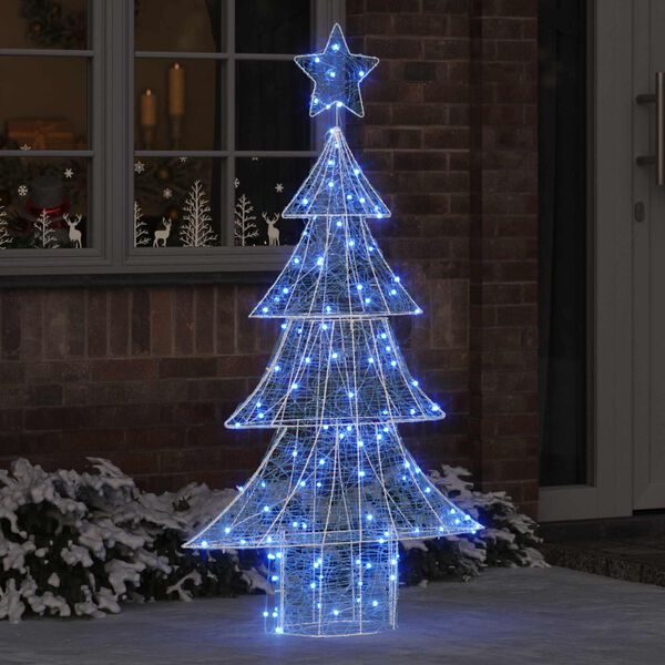 vidaXL Christmas Tree with 160 LEDs Blue 150 cm Acrylic