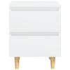 vidaXL Bed Cabinet with Solid Pinewood Legs White 40x35x50 cm