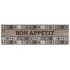 vidaXL Kitchen Rug Grey Bon Appetit 150 x 45 cm 100% Polyamide