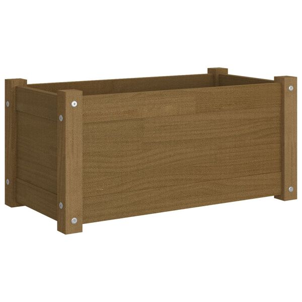 vidaXL Garden Planter Honey Brown 60x31x31 cm Solid Pinewood