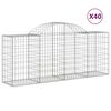 vidaXL Arched Gabion Baskets 40 pcs 200x50x80/100 cm Galvanised Iron