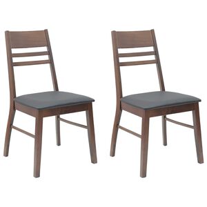 vidaXL Dining Chairs 2 pcs Solid Rubber Wood Light Brown