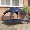 vidaXL Dog Bed Folding Manual Navy Blue 104 x 86 x 84.5 cm Steel