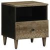 vidaXL Bedside Cabinet Light Grey 40x33x46 cm Solid Wood Mango