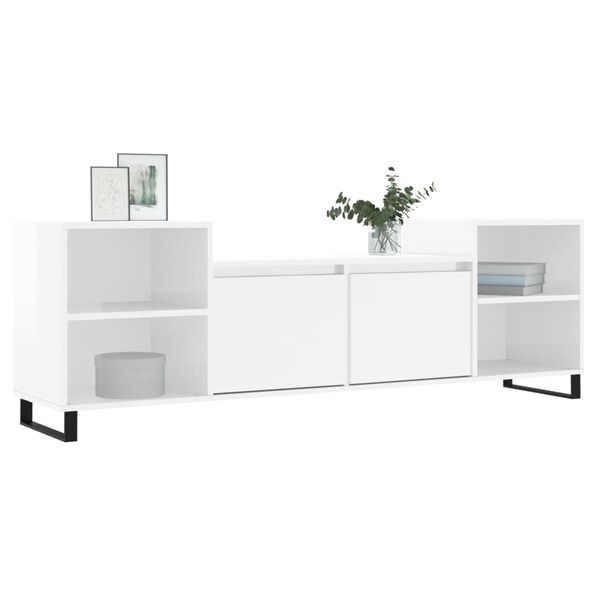 vidaXL TV Cabinet High Gloss White 160x35x55 cm Engineered Wood