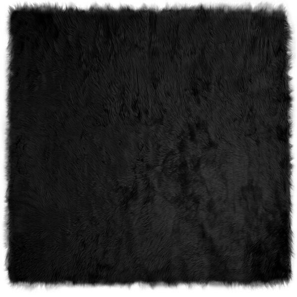 vidaXL Faux Sheepskin Rug Tafalla Black 120 x 120 cm Polyester