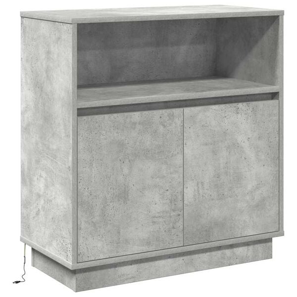 vidaXL LED Sideboard Concrete grey 71 x 34.5 x 75 cm Engineered Wood