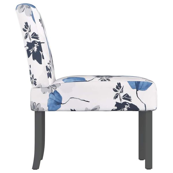 vidaXL Slipper Chair Blue Flower Fabric