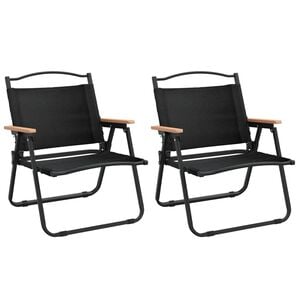 vidaXL Camping Chair | Set of 2 | Black