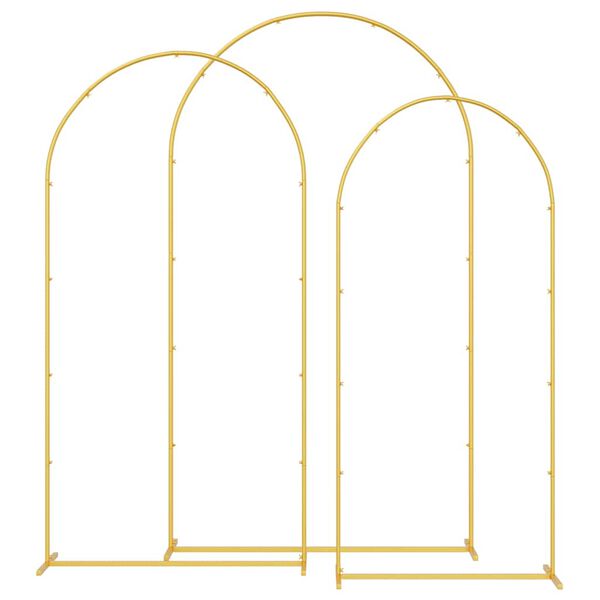 vidaXL Wedding Arch 3 pcs Gold Steel
