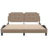 vidaXL Bed Frame with LED without Mattress "Zadar" Cappuccino 160x200 cm
