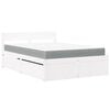 vidaXL Bed with Drawers and Mattress White 140x190 cm Solid Wood Pine