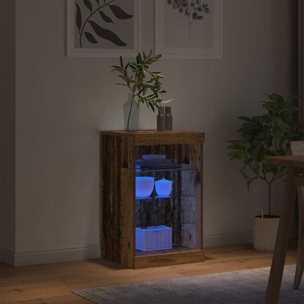 vidaXL LED Sideboard Old Wood 41 x 37 x 67 cm Engineered Wood