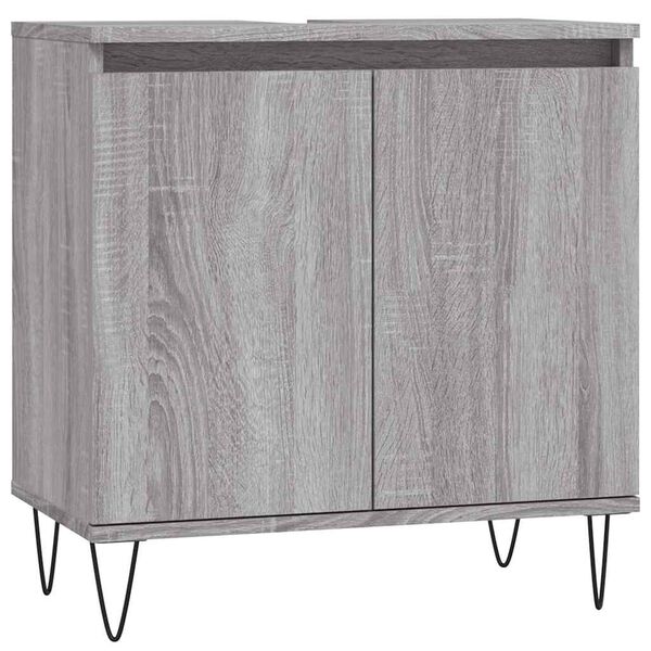 vidaXL Bathroom Cabinet Grey Sonoma 58x33x60 cm Engineered Wood