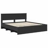vidaXL Bed Frame with Headboard Black 180 x 200 cm Engineered Wood
