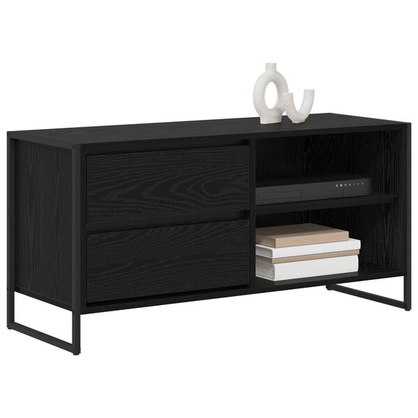 vidaXL TV Cabinet Black Oak 100 x 36 x 49.5 cm Engineered Wood