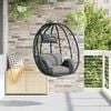 vidaXL Hanging Egg Chair Anthracite 91.5 x 60 x 110 cm Poly Rattan