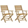 vidaXL Folding Chairs 2 pcs 54,5x61,5x86,5 cm Solid Wood Acacia