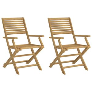 vidaXL Folding Chairs 2 pcs 54,5x61,5x86,5 cm Solid Wood Acacia